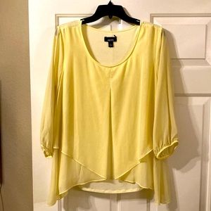 Yellow Chiffon Layered Top